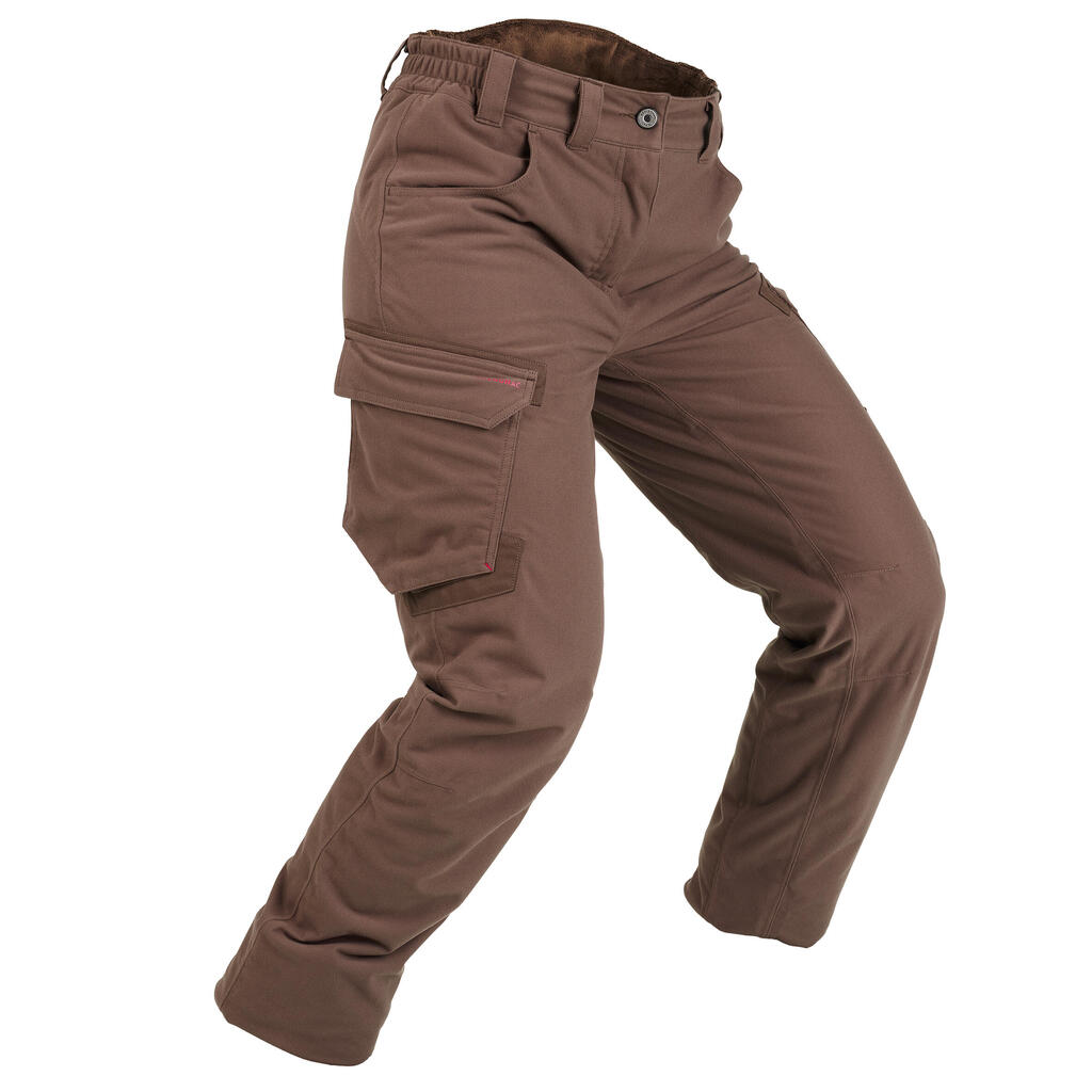Kamuflažne ženske tihe pantalone za lov TREEMETIC 500
