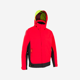 Blouson de voile - veste de pluie sailing 500  homme rouge noir