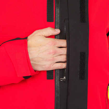 Vyriška neperšlampanti buriavimo striukė „500“, raudona, juoda