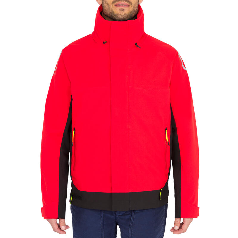 Blouson de voile - veste de pluie Sailing 500 Homme Rouge noir