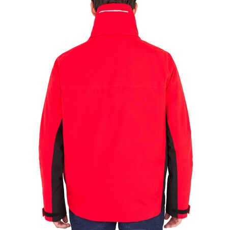 Men's Sailing Jacket - Waterproof Jacket Sailing 500 red black