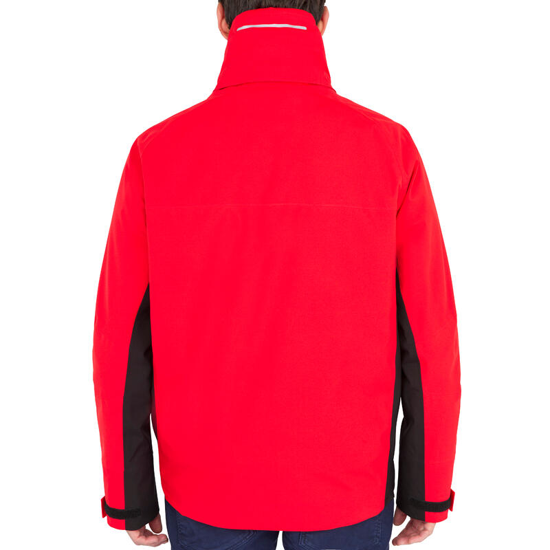 Blouson de voile - veste de pluie Sailing 500 Homme Rouge noir