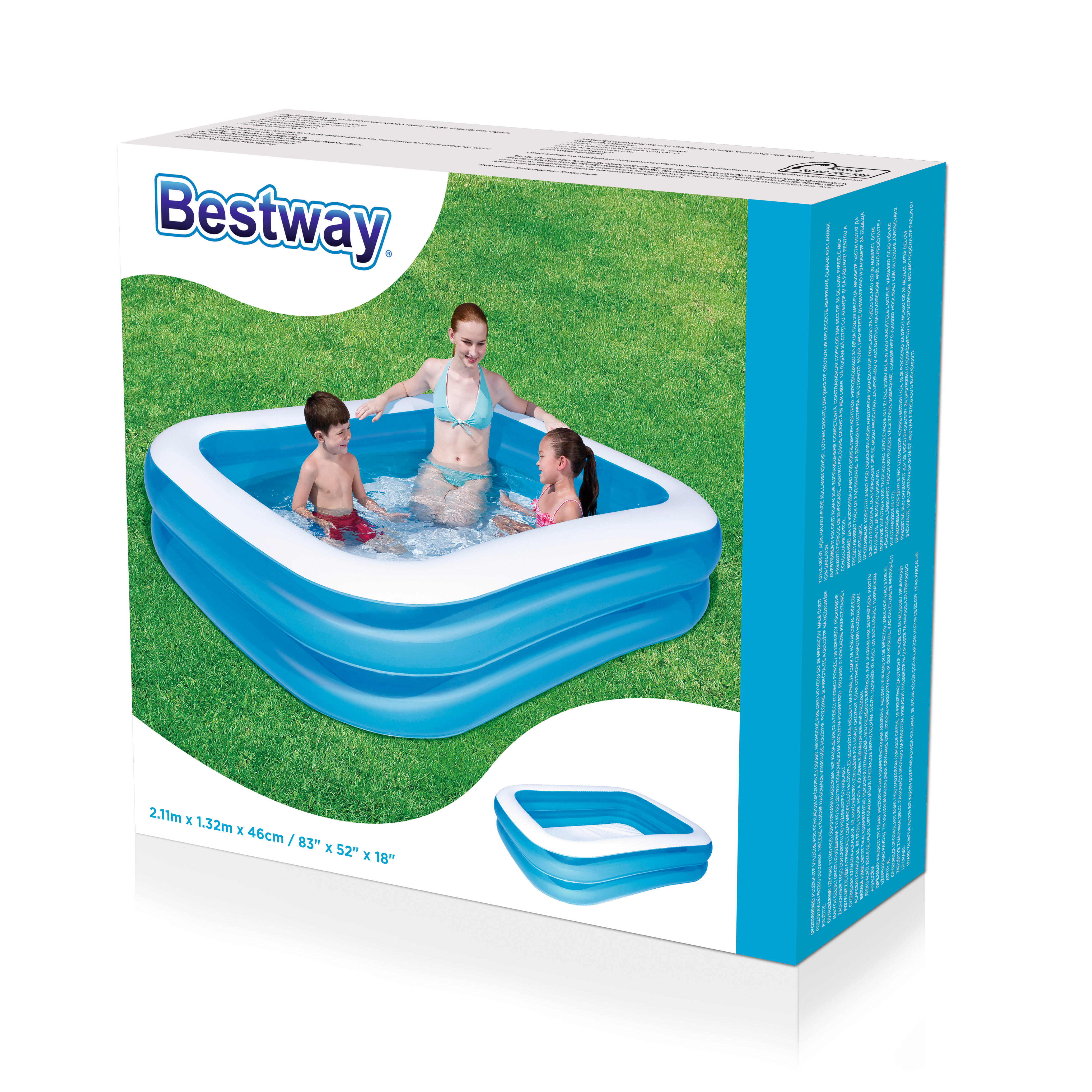 Piscine Gonflable Rectangulaire 211cm X 132cm X 48cm Bestway Decathlon