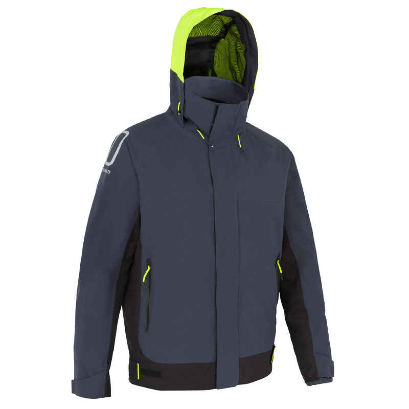 Men's Sailing Jacket - Waterproof Jacket Sailing 500 grey black