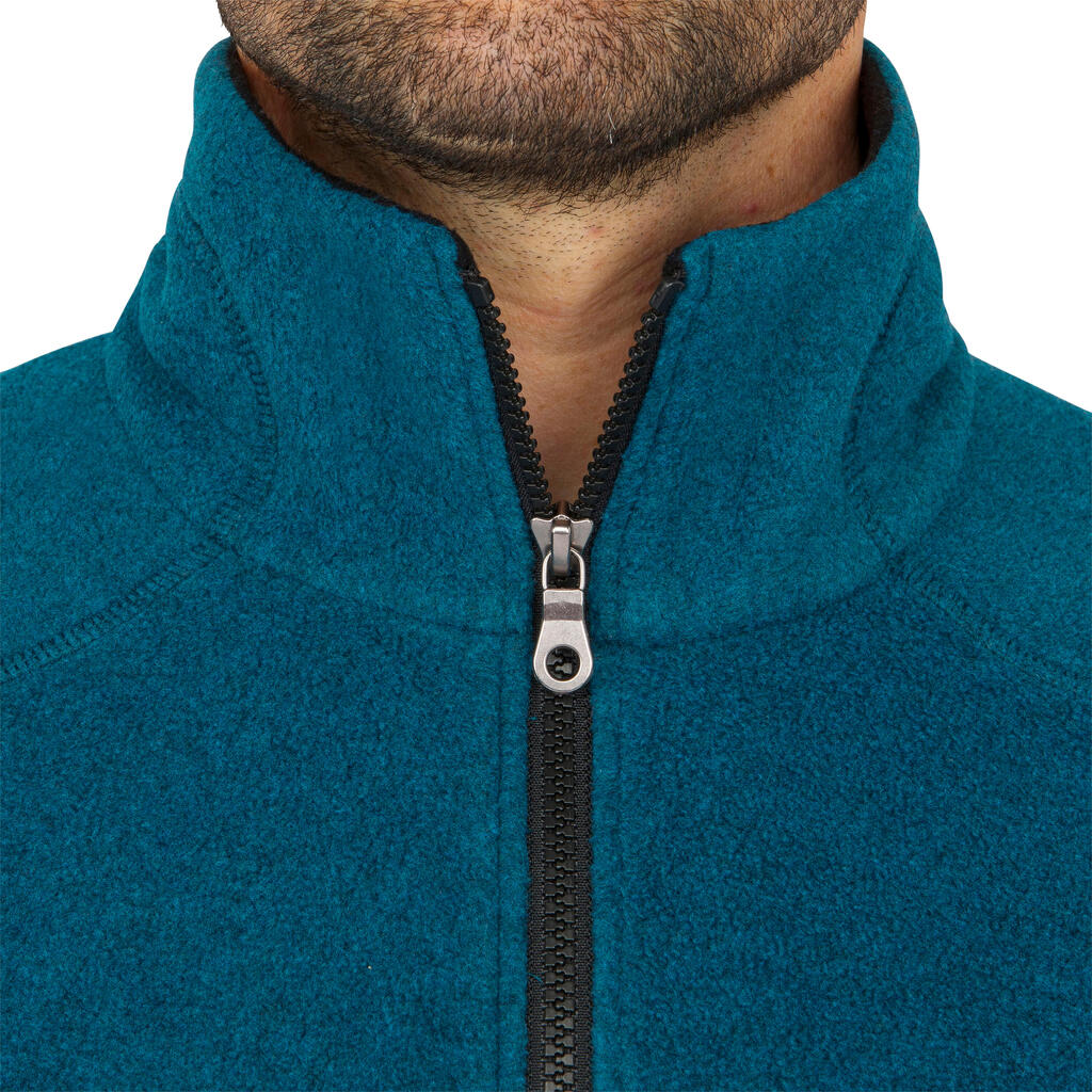Veste polaire chaude de voile sailing 100 homme gris chiné bleu marin