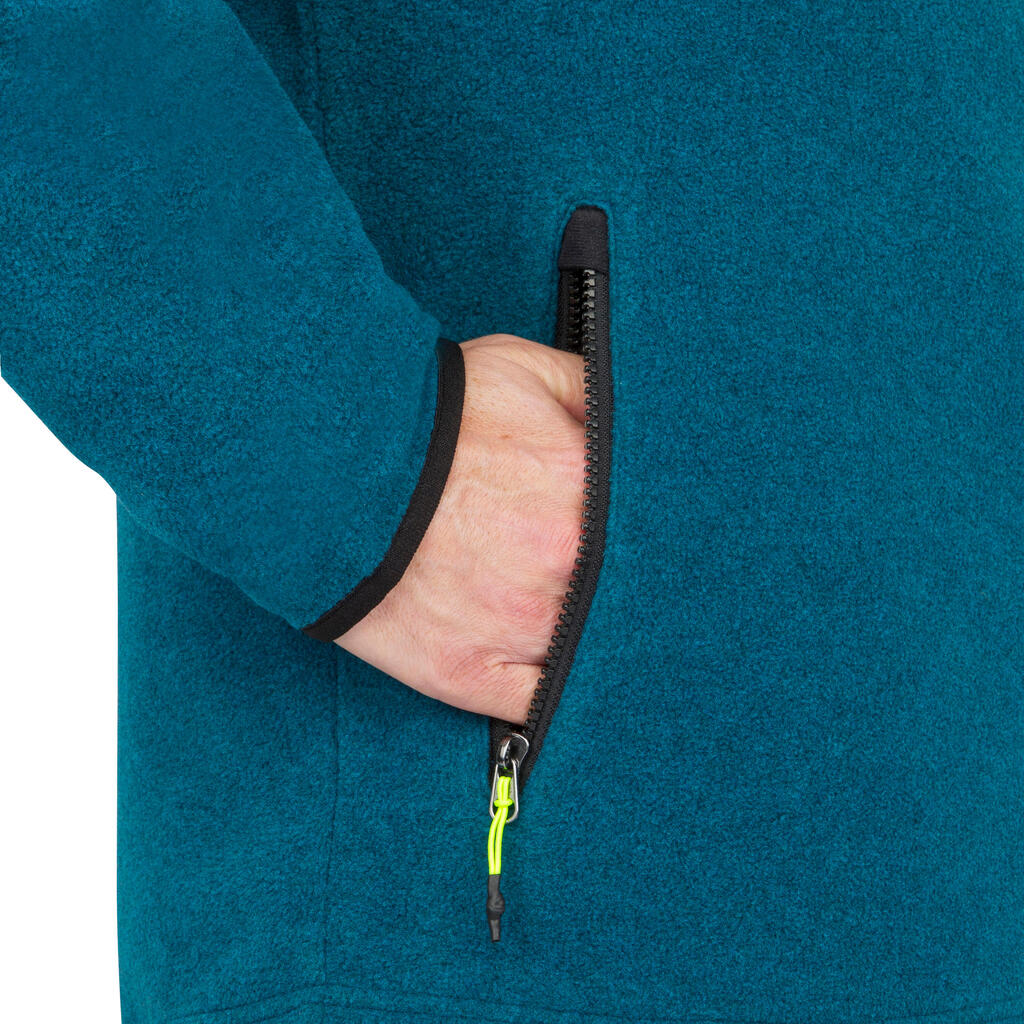 Veste polaire chaude de voile sailing 100 homme gris chiné bleu marin
