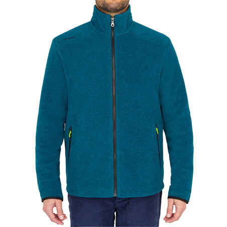 Men’s warm eco-design fleece sailing jacket 100 - Mottled petrol