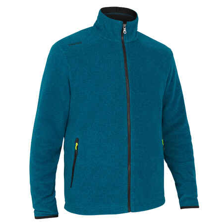 Men’s warm eco-design fleece sailing jacket 100 - Mottled petrol