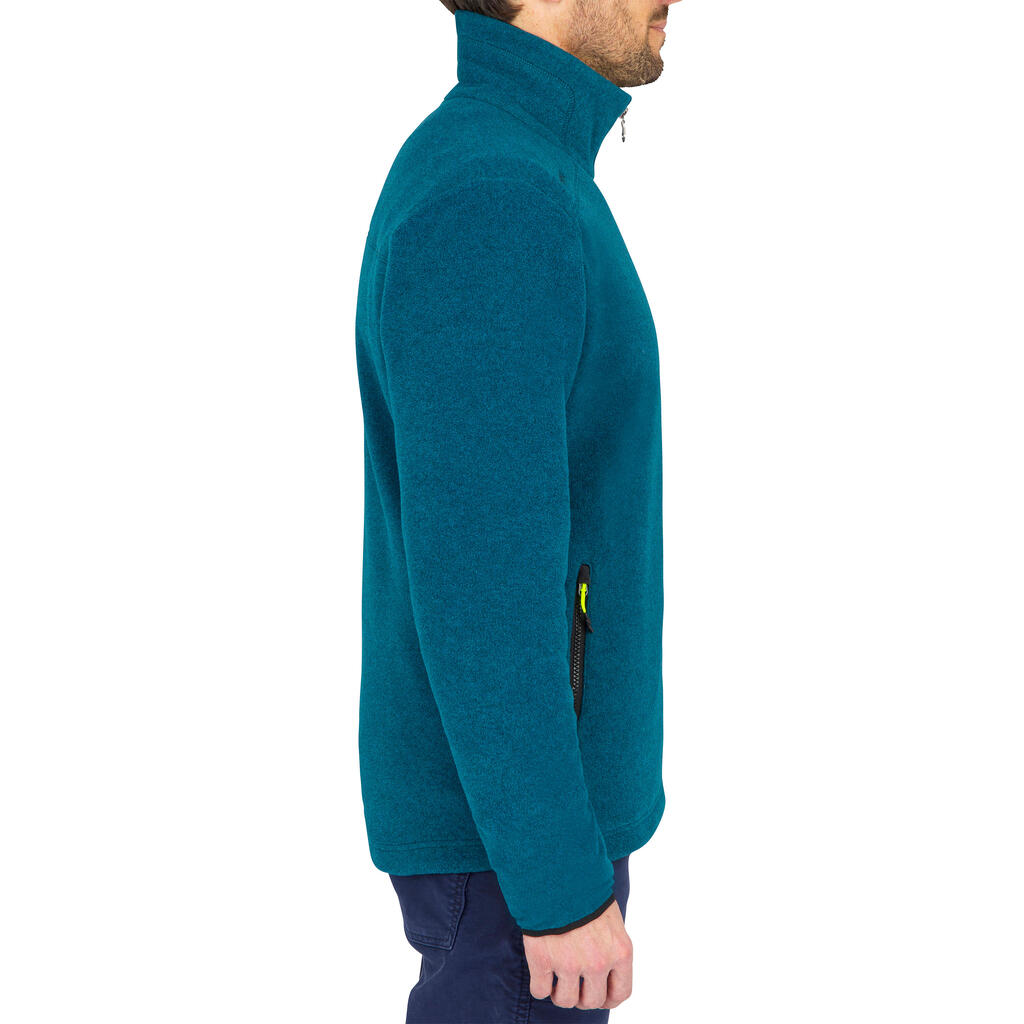 Men’s sailing warm fleece Sailing 100 - Mottled petrol blue