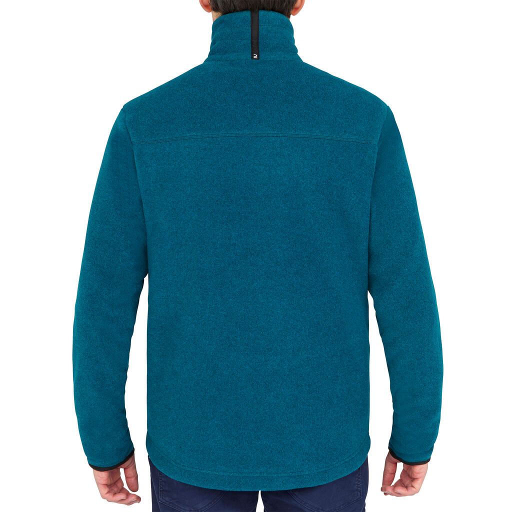 Veste polaire chaude de voile sailing 100 homme gris chiné bleu marin