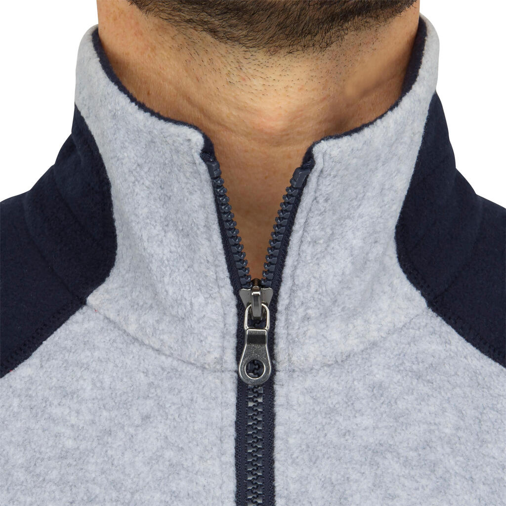 Veste polaire chaude de voile sailing 100 homme gris chiné bleu marin