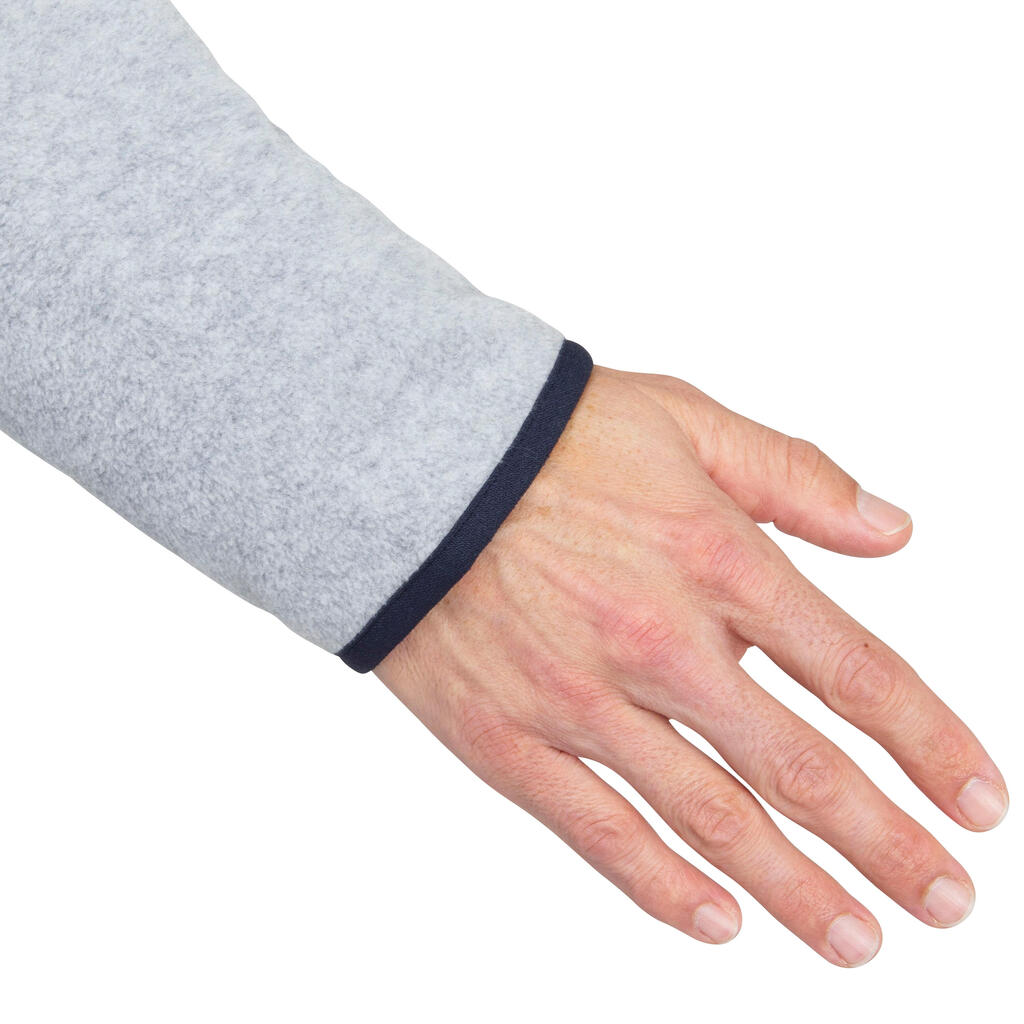Veste polaire chaude de voile sailing 100 homme gris chiné bleu marin