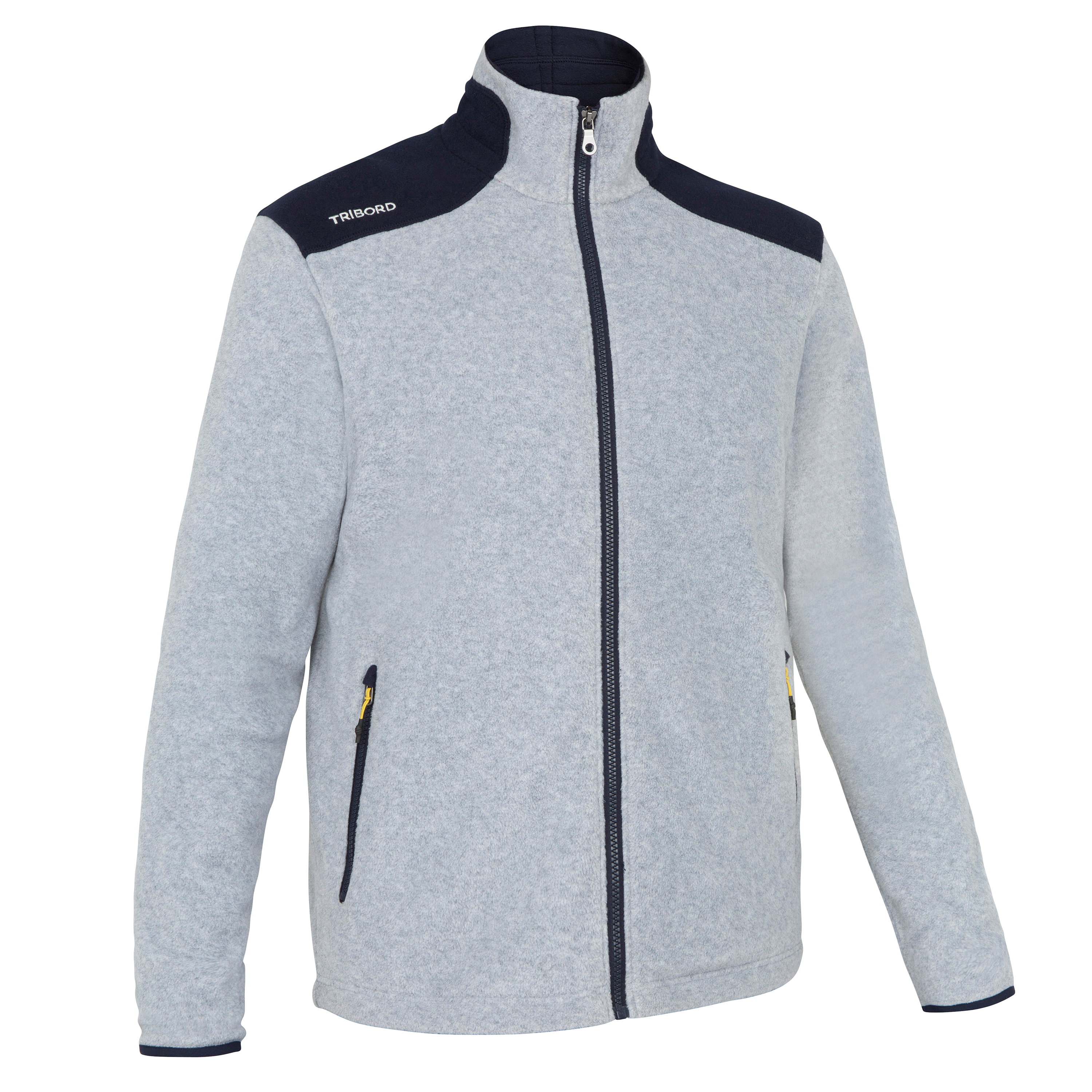 Veste polaire chaude de voile Sailing 100 Homme Gris chiné bleu marin