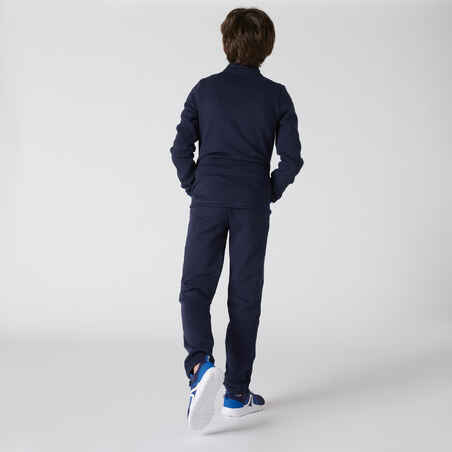 Šiltas vaikiškas užtrauktuku užsegamas sportinis kostiumas „Warm'y“, mėlynas