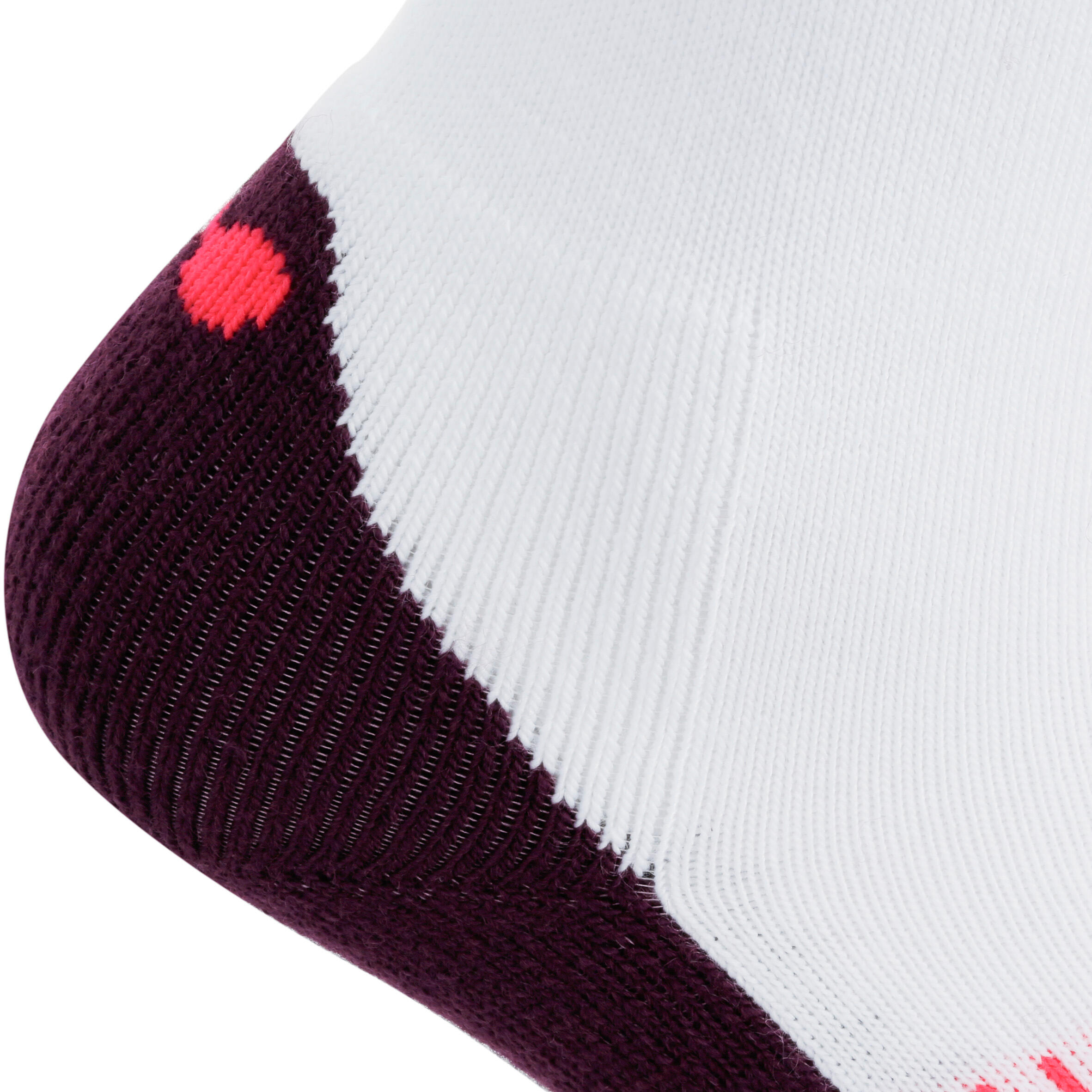 100 Men/Women Ski Socks - White/Pink 6/7