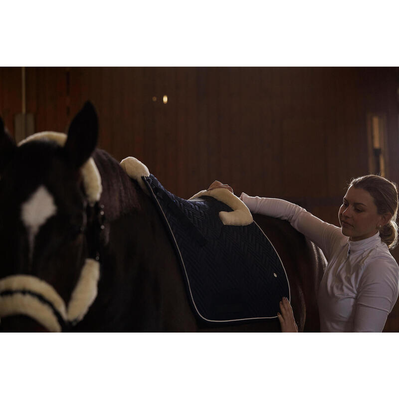 Mantilla Doma Clásica con Salvacruz Integrado Caballo 900 Fouganza Azul Marino