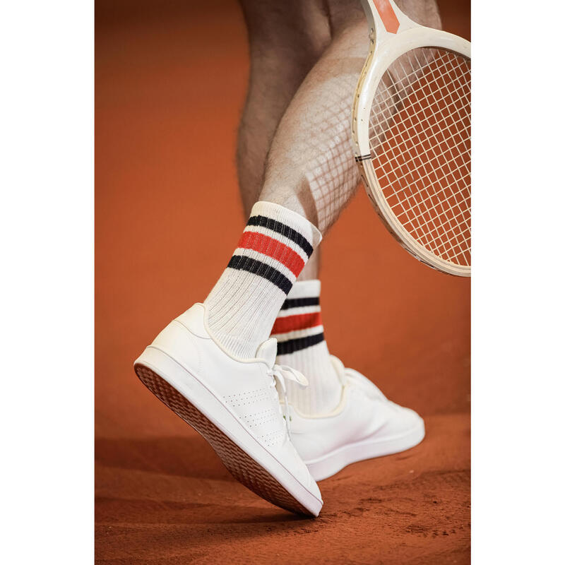 High Tennis Socks RS 500 Tri-Pack - Retro White