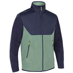 Men's warm SAILING fleece 500 - Light khaki, blue