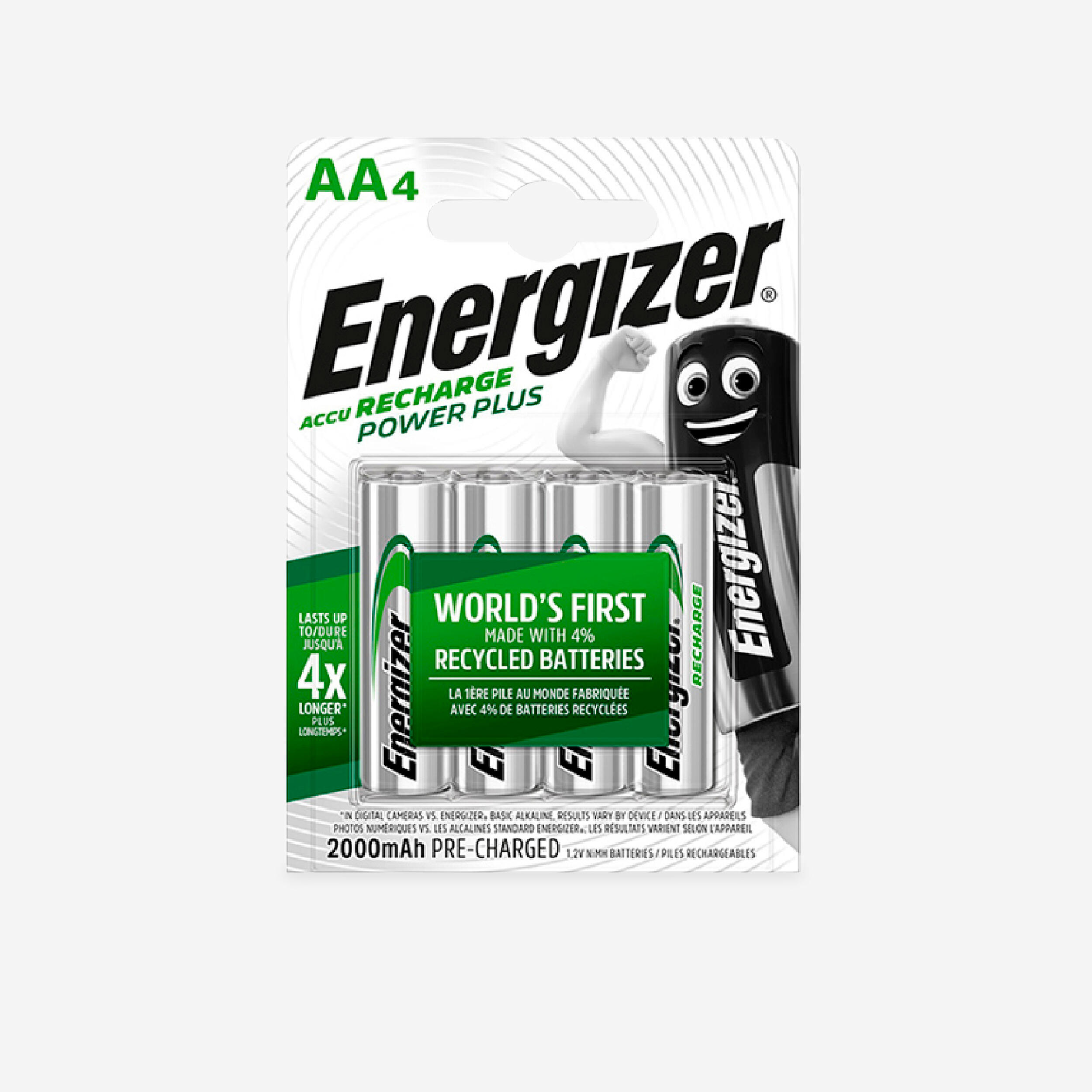 Energizer NiMH-Akkus wiederaufladbar 4 AA/HR6 2000 mAh | 07638900417012 Energizer NiMH-Akkus wiederaufladbar 4 AA/HR6 2000 mAh | 07638900417012