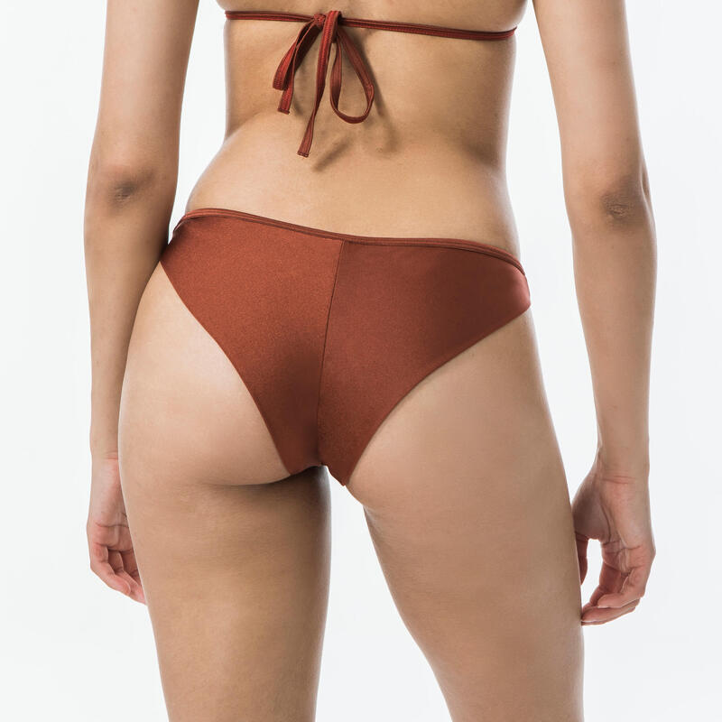 Bikini-Hose Tanga LULU BRONZE hoher Beinausschnitt