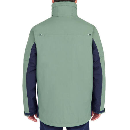 Куртка для парусного спорта теплая мужская 100 хаки-темно-синяя