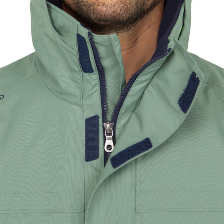 Куртка для парусного спорта теплая мужская 100 хаки-темно-синяя