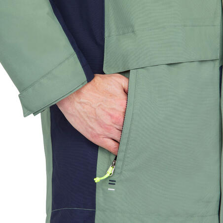 Куртка для парусного спорта теплая мужская 100 хаки-темно-синяя