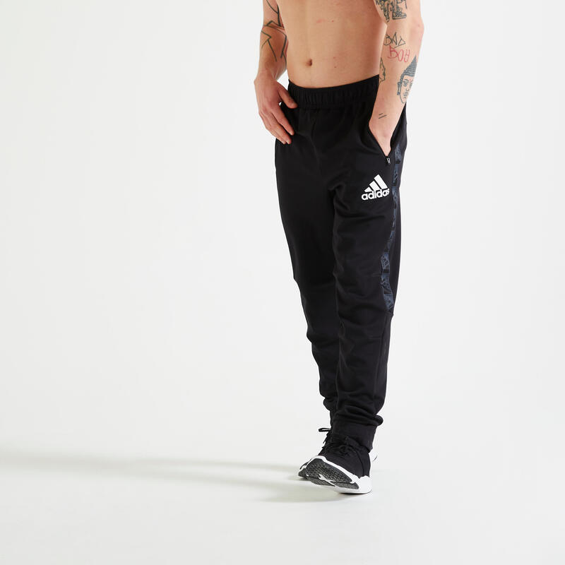 Pantaloni uomo fitness Adidas traspirante neri