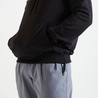 Sweat de fitness essentiel respirant capuche homme - noir uni