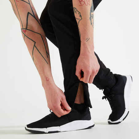 Men's Breathable Slim-Fit Performance Fitness Bottoms - Solid Black
