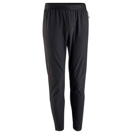 Men's Breathable Slim-Fit Performance Fitness Bottoms - Solid Black