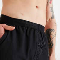 Men's Breathable Slim-Fit Performance Fitness Bottoms - Solid Black