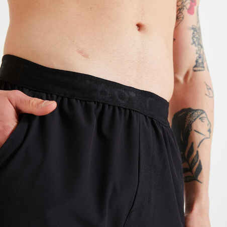 Men's Breathable Slim-Fit Performance Fitness Bottoms - Solid Black