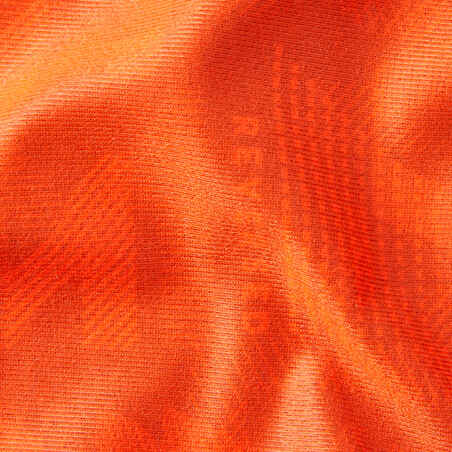 Trainingsanzug Basic Synthetik atmungsaktiv Gym'Y Kinder marineblau/orange Print