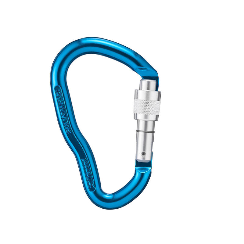 MOSQUETÃO DE ROSCA DE ALPINISMO E ESCALADA GOLIATH SECURE AZUL