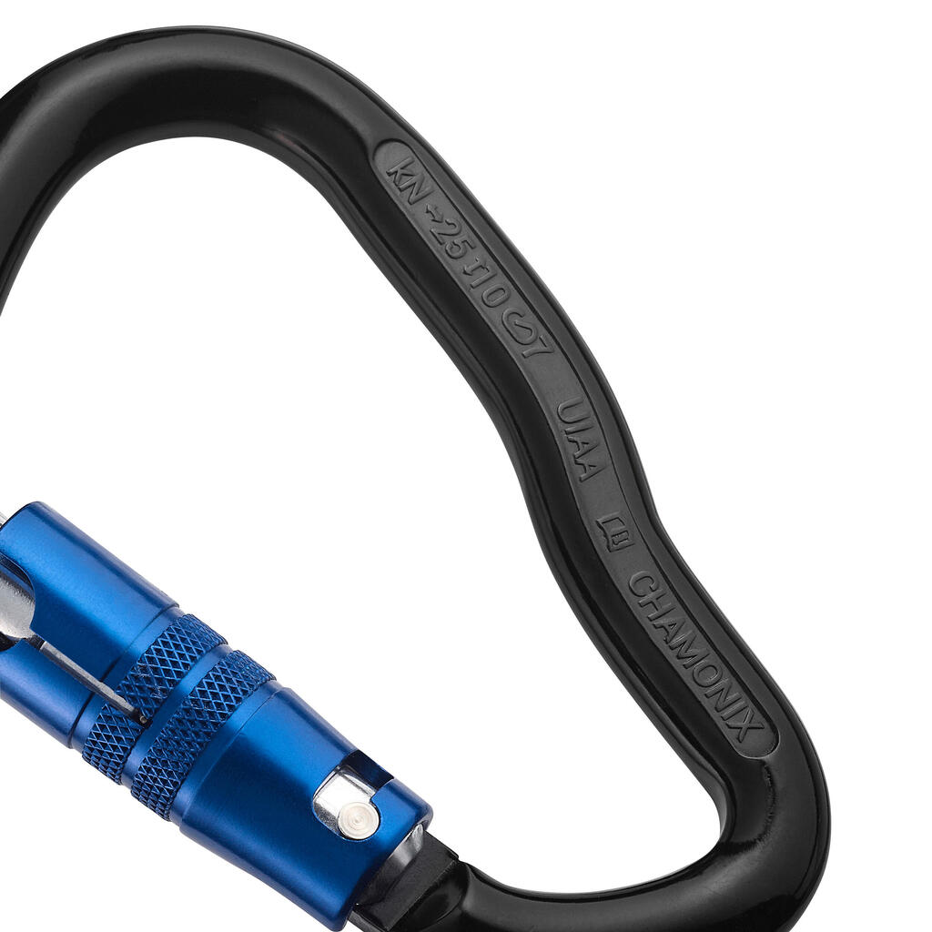 Mosquetón con cierre automatico para escalada Simond goliath negro