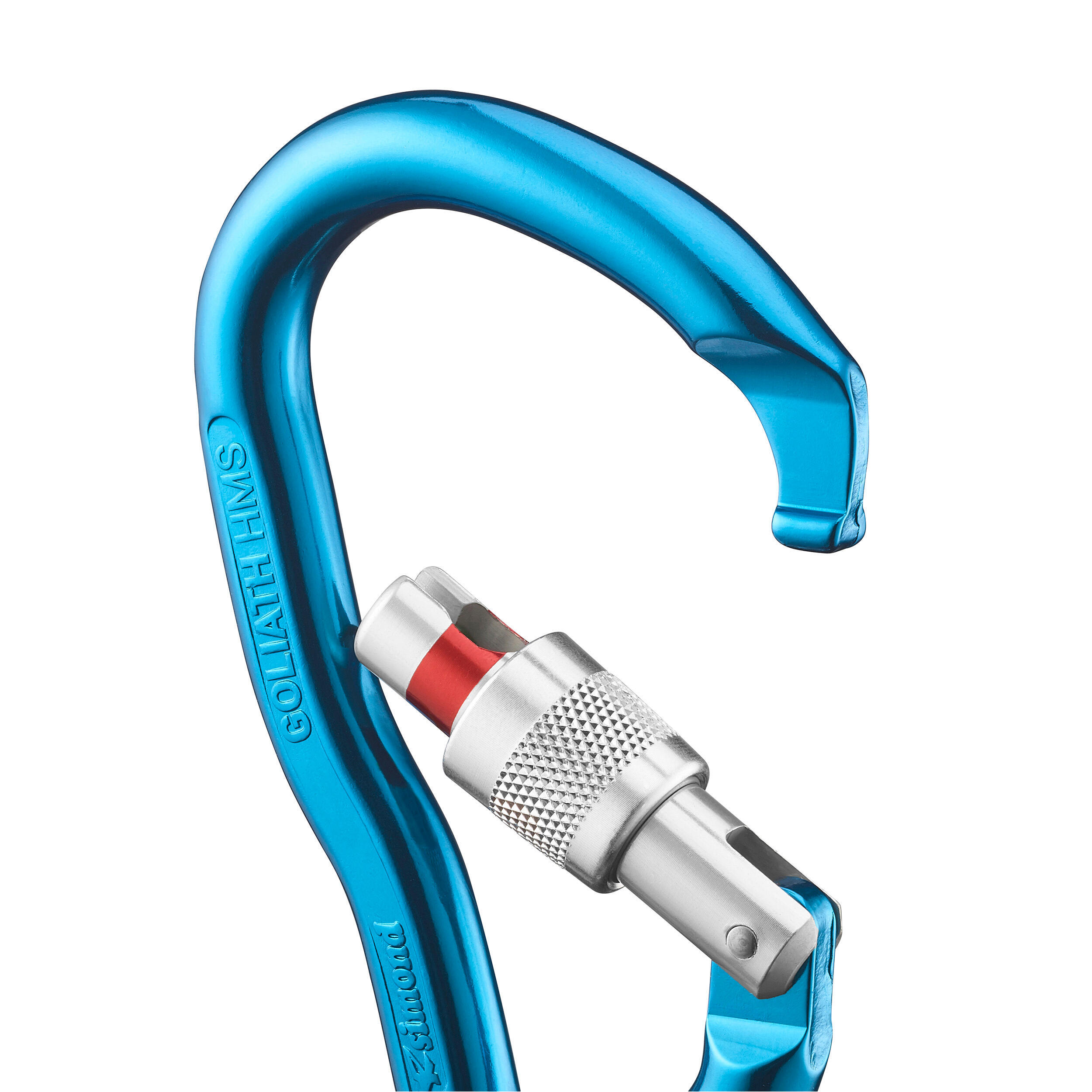 HMS MOUNTAINEERING AND CLIMBING SCREWGATE CARABINER GOLIATH SECURE - BLUE 3/6