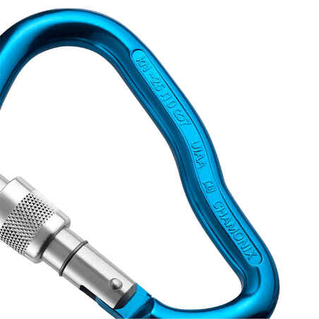 HMS MOUNTAINEERING AND CLIMBING SCREWGATE CARABINER GOLIATH SECURE - BLUE