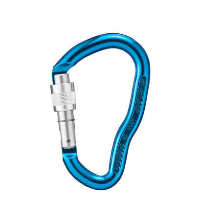 HMS MOUNTAINEERING AND CLIMBING SCREWGATE CARABINER GOLIATH SECURE - BLUE