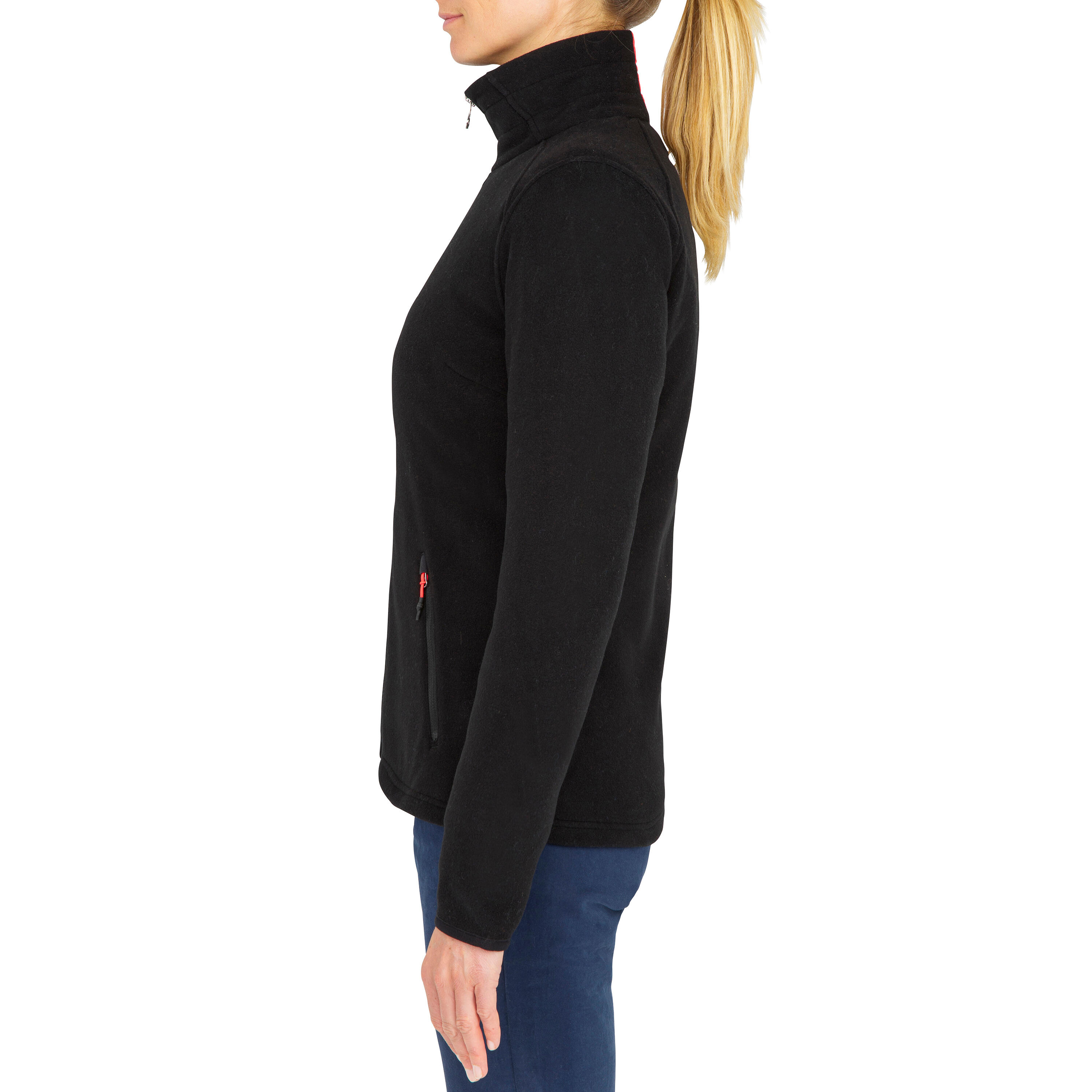 Women warm fleece sailing jacket 100 - Black 3/10