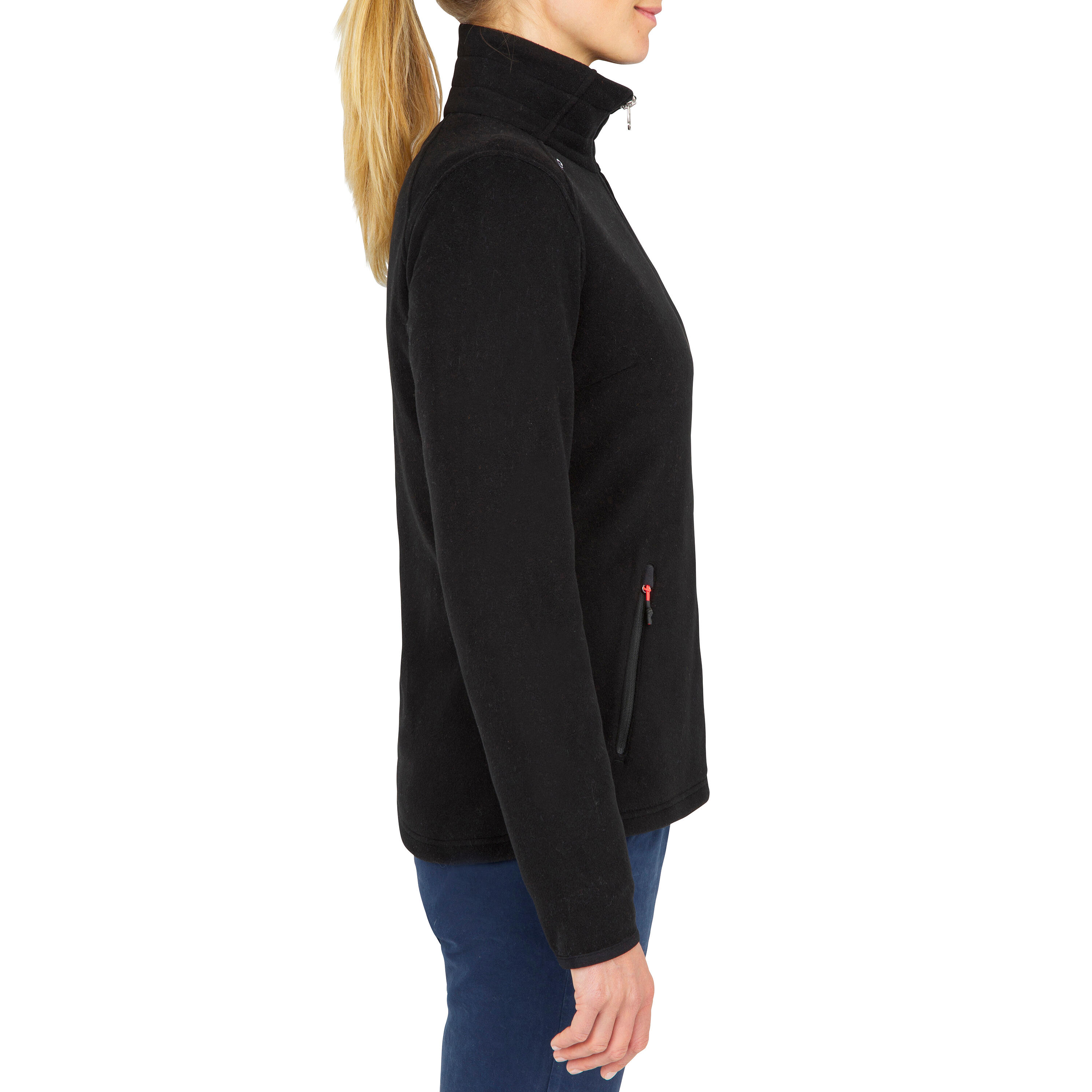 Women warm fleece sailing jacket 100 - Black 4/10