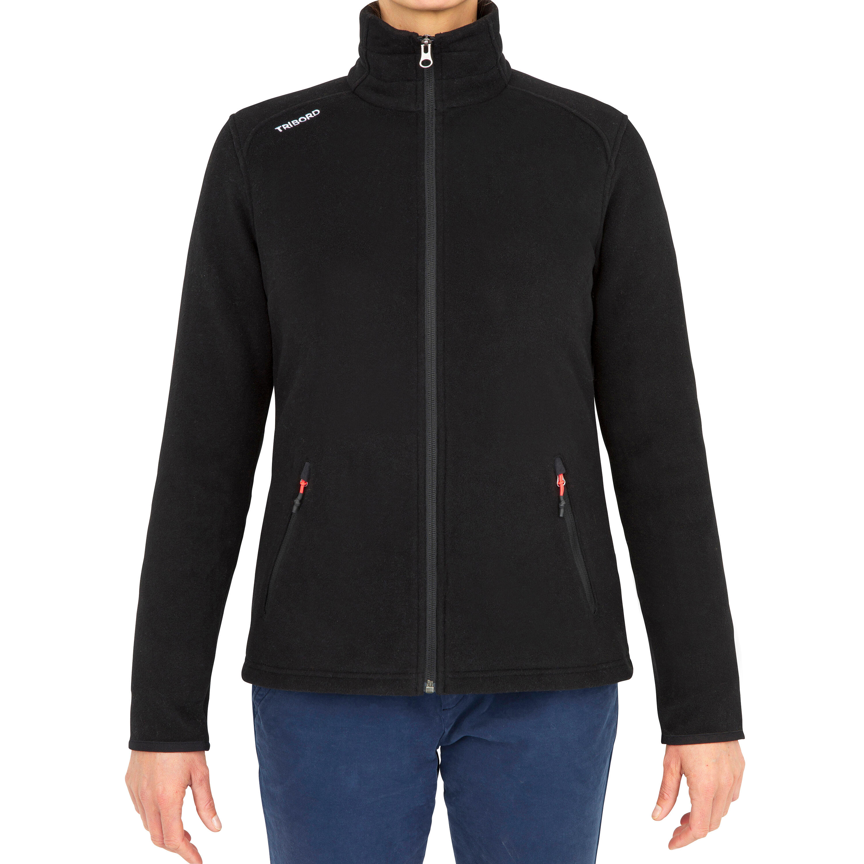 Women warm fleece sailing jacket 100 - Black 2/10