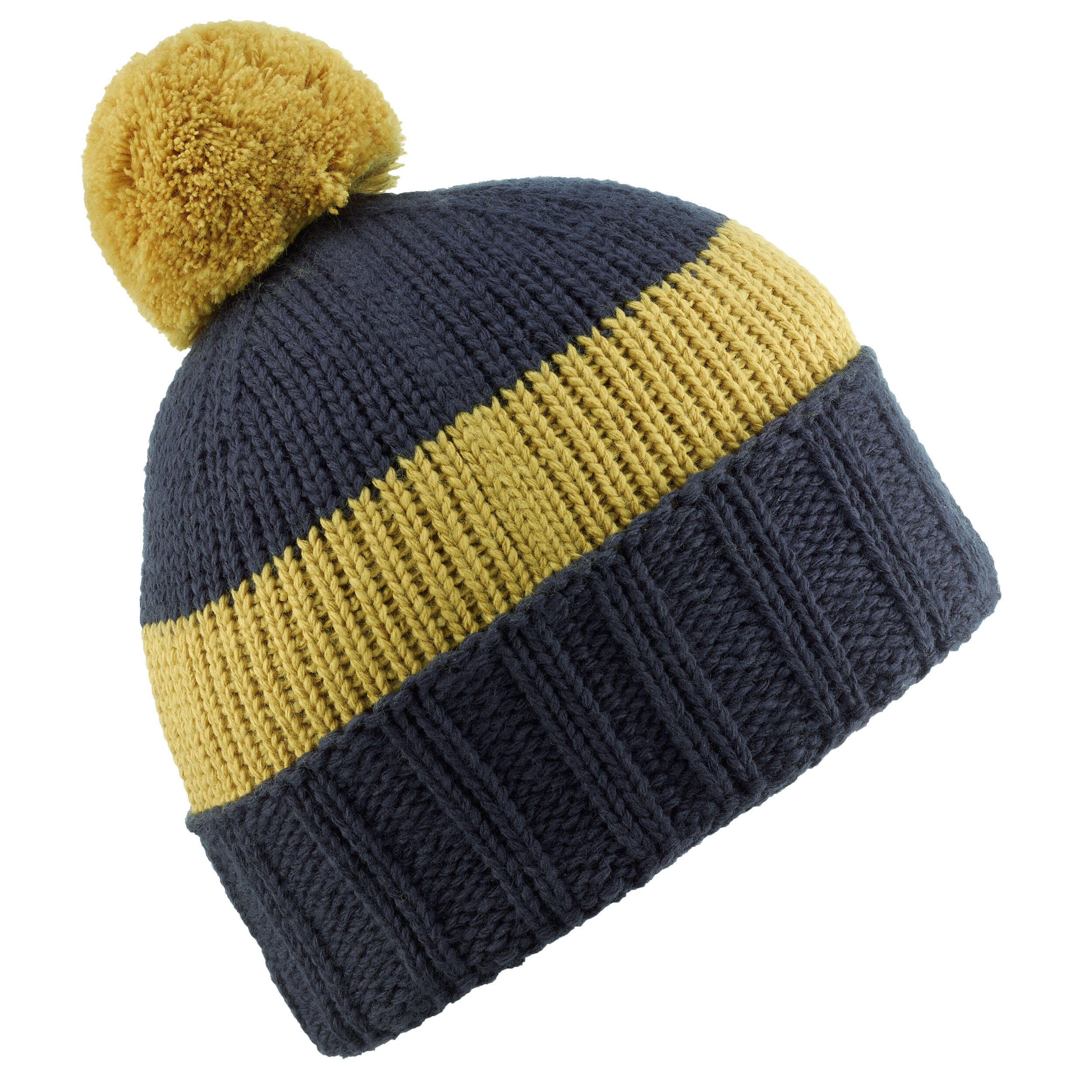 ADULT SKI HAT GRAND NORD MADE IN FRANCE NAVY BLUE-OCHRE 2/8