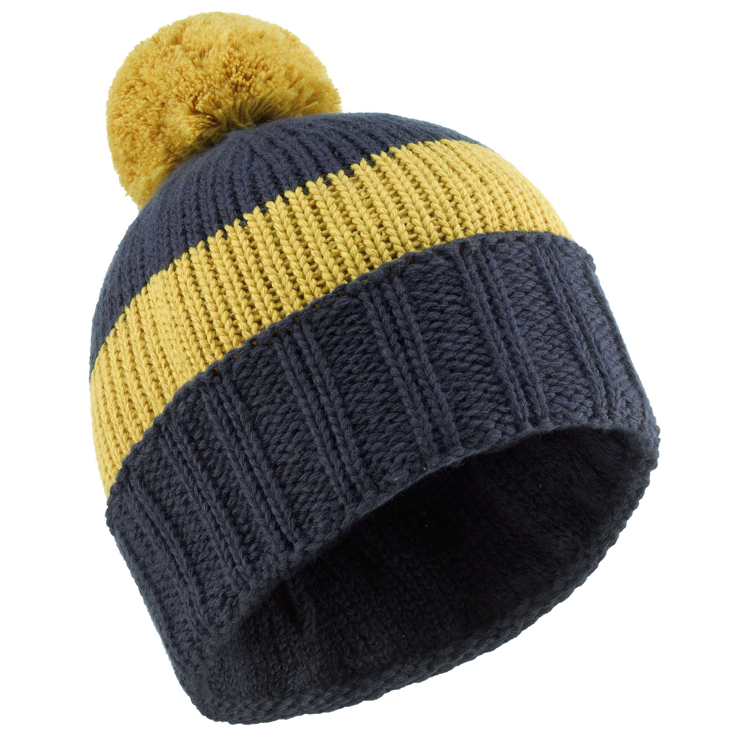 ADULT SKI HAT GRAND NORD MADE IN FRANCE NAVY BLUE-OCHRE 8/8