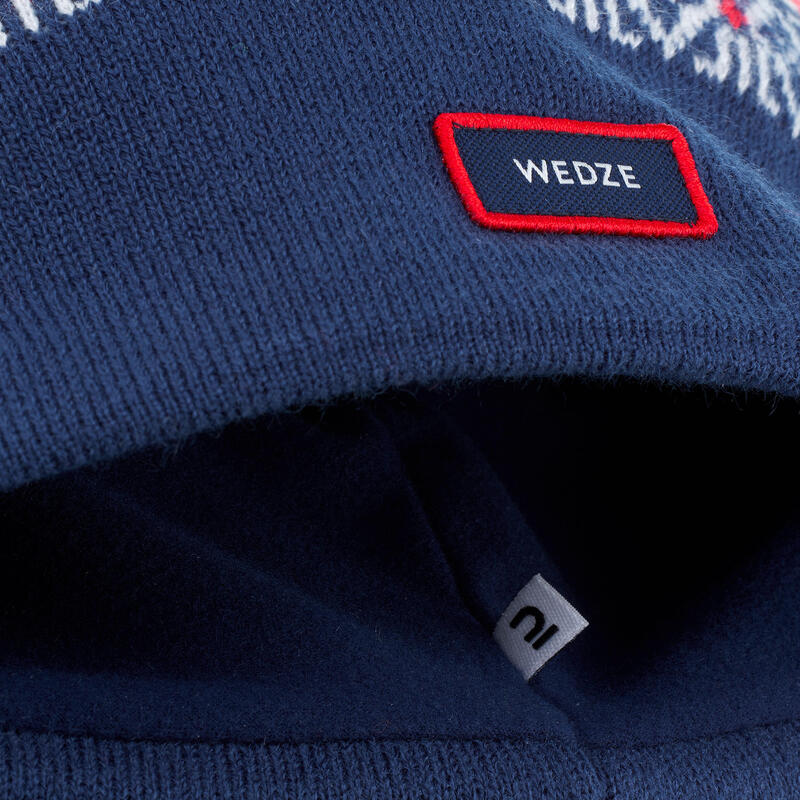 BONNET DE SKI ADULTE - JACQUARD - BLEU BLANC