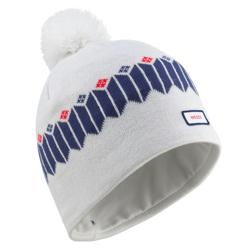 BONNET DE SKI ADULTE JACQUARD BLANC BLEU