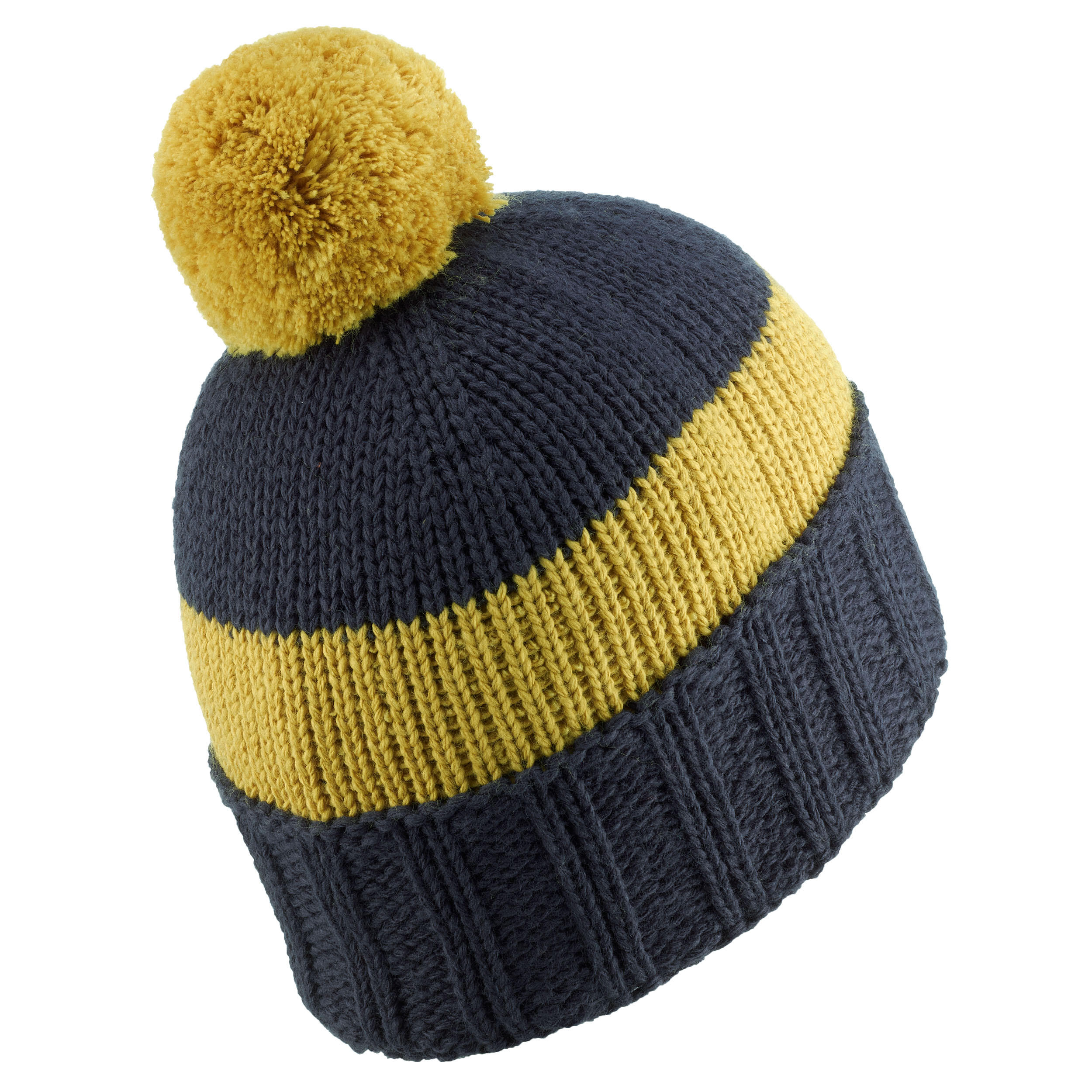 ADULT SKI HAT GRAND NORD MADE IN FRANCE NAVY BLUE-OCHRE 5/8