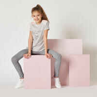 Girls' Breathable T-Shirt - Light Grey Print