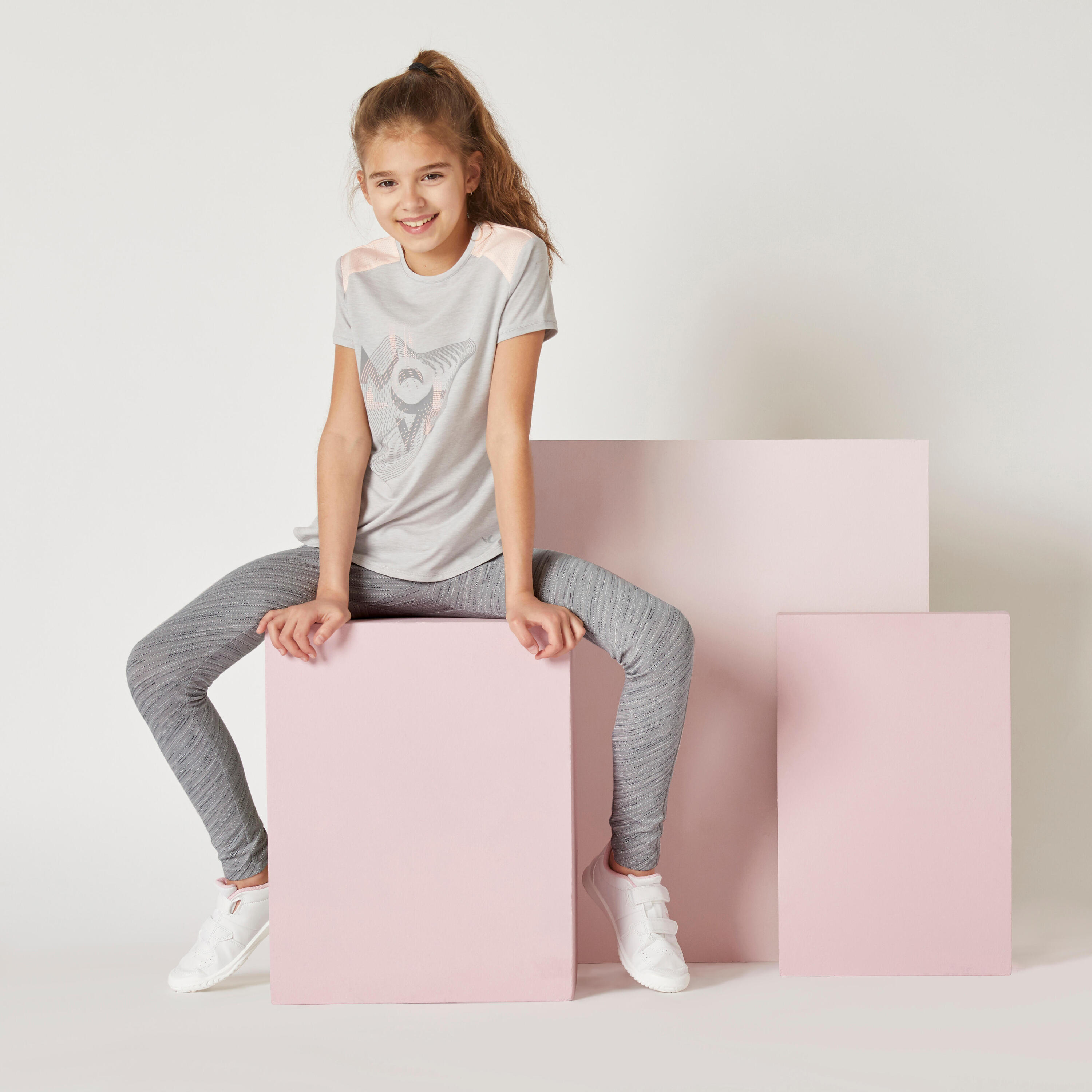 Girls' Breathable Leggings - Grey 2/5