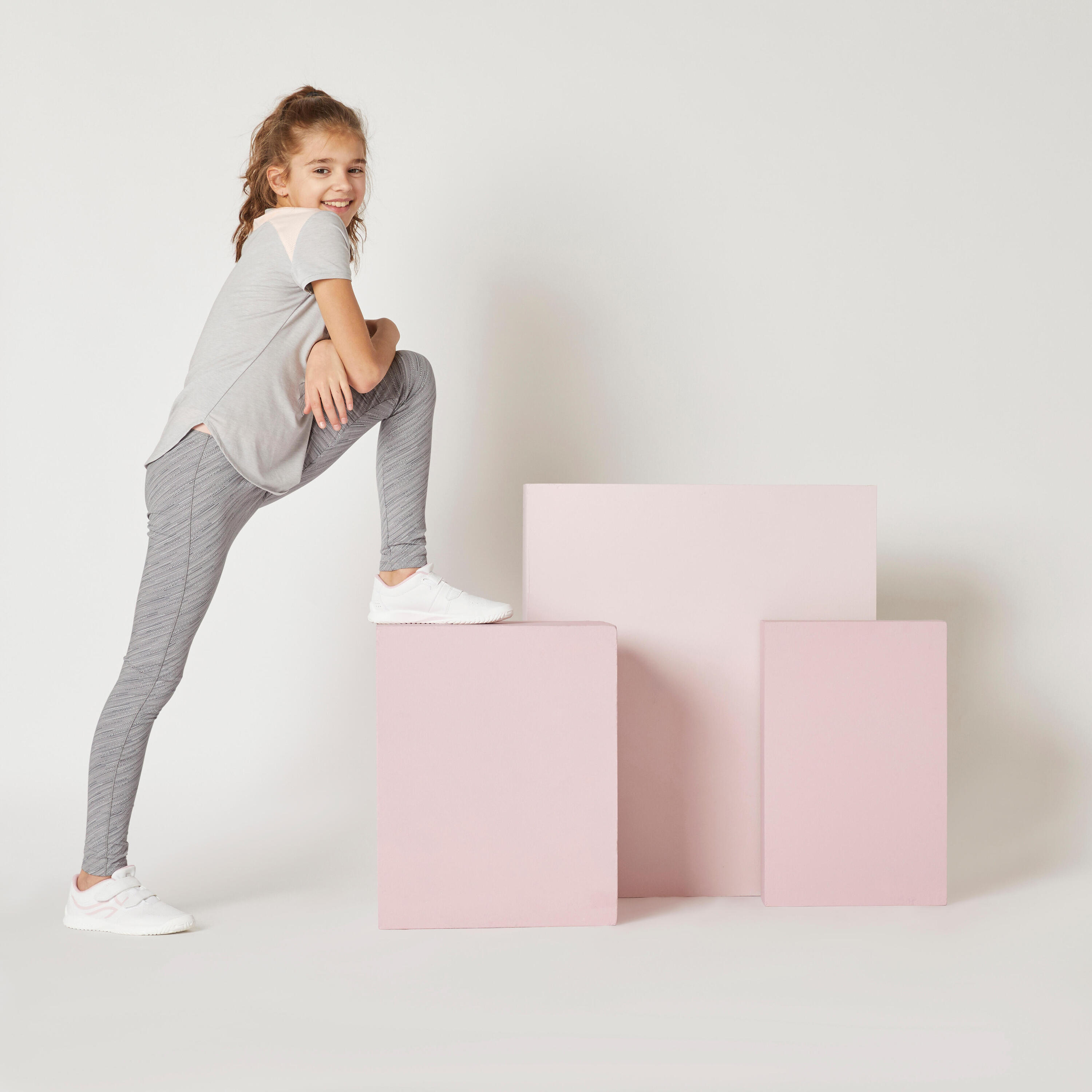 Girls' Breathable Leggings - Grey 3/5